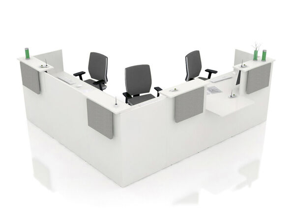 Banque d'accueil en angle Image