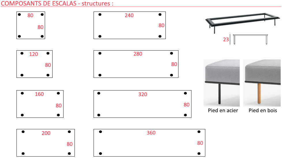 Canapé modulaire Escalas