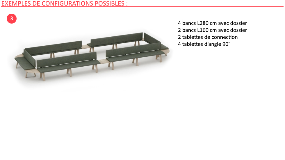 Collection de bancs Plania