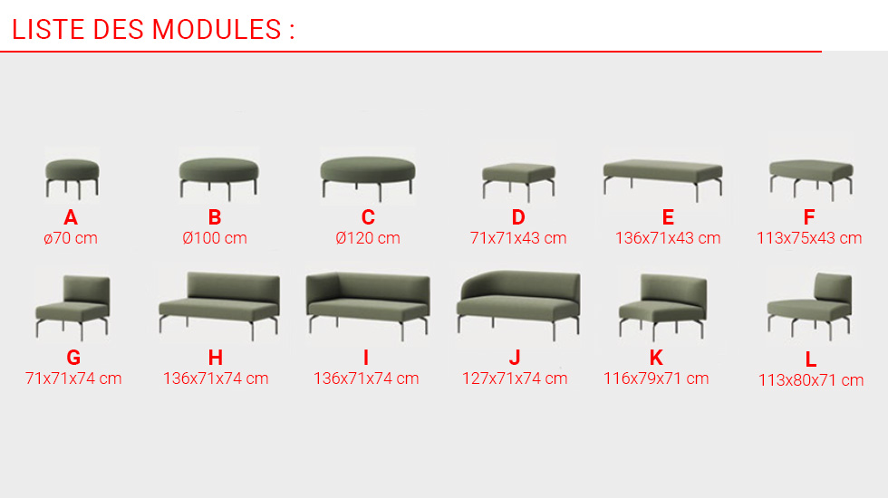 Banquette modulable Kern