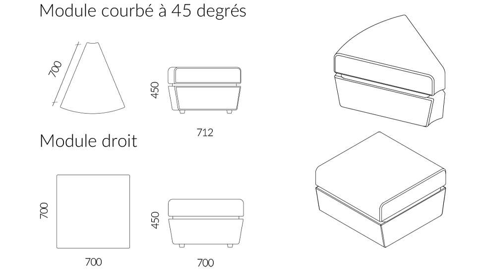 Banquette d’accueil reconfigurable Sitiq