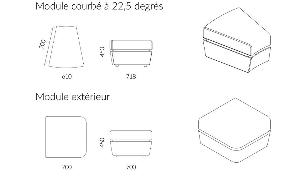 Banquette d’accueil reconfigurable Sitiq
