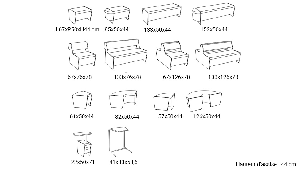 Banquette modulaire Magnes II