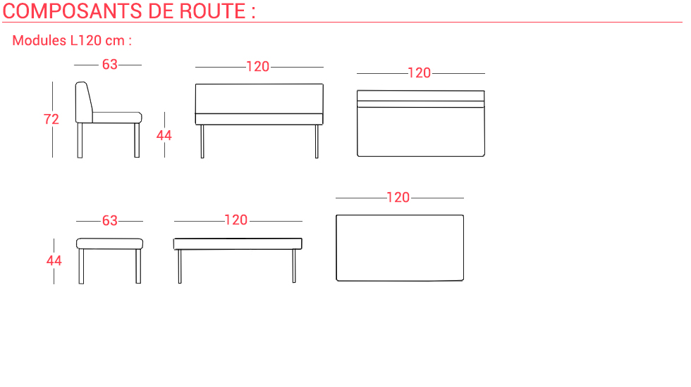 Canapé modulaire Route