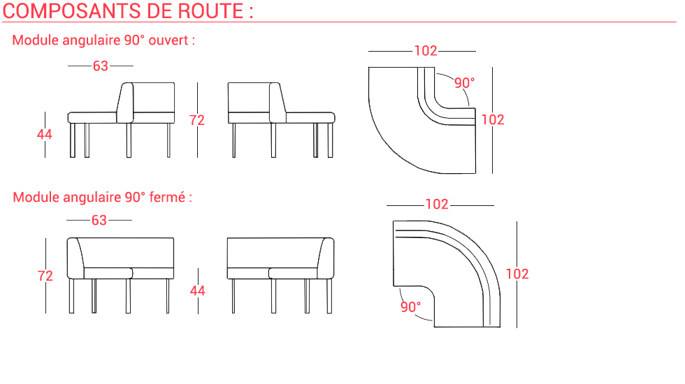 Canapé modulaire Route