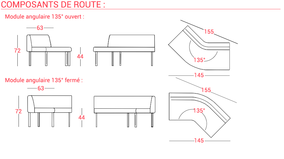 Canapé modulaire Route