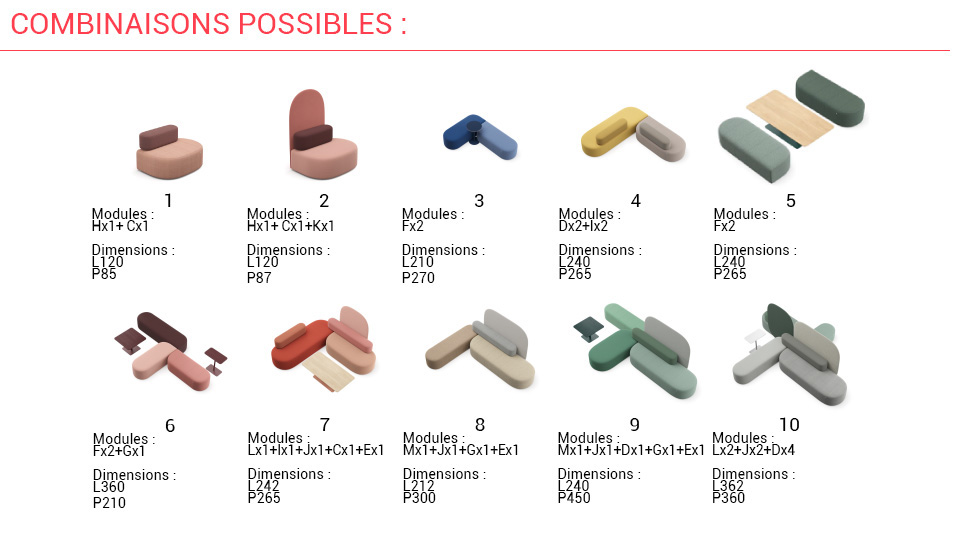 Banquette modulaire Revo éco-conçue