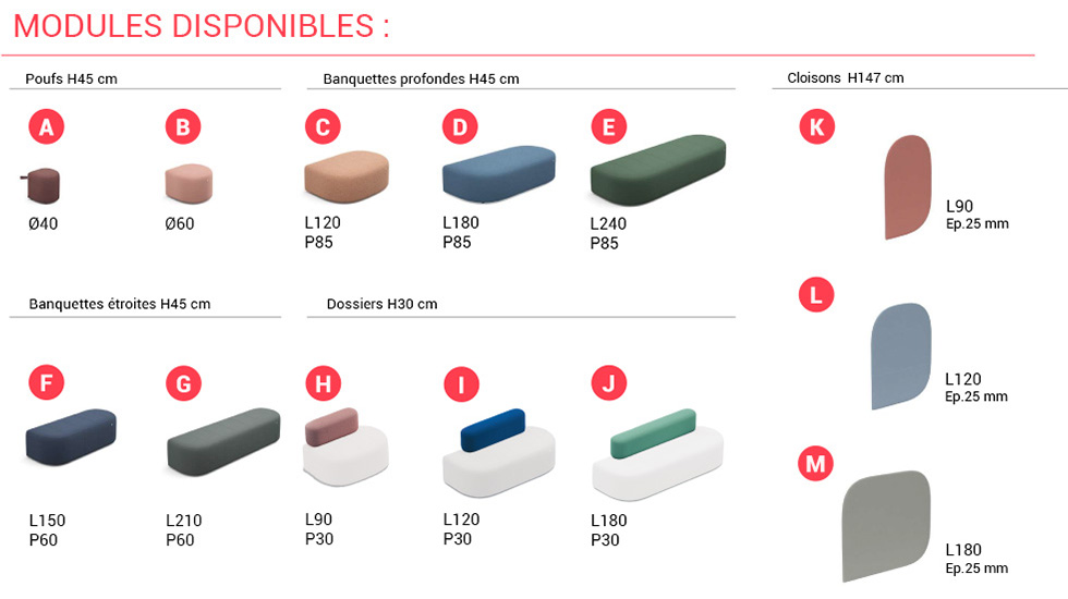 Banquette modulaire Revo éco-conçue