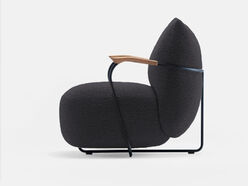Fauteuil avec accoudoirs en bois Buffa