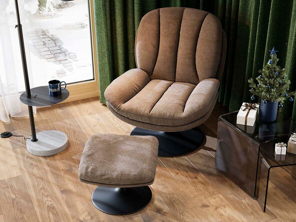 Fauteuil détente Lisa avec repose-pieds