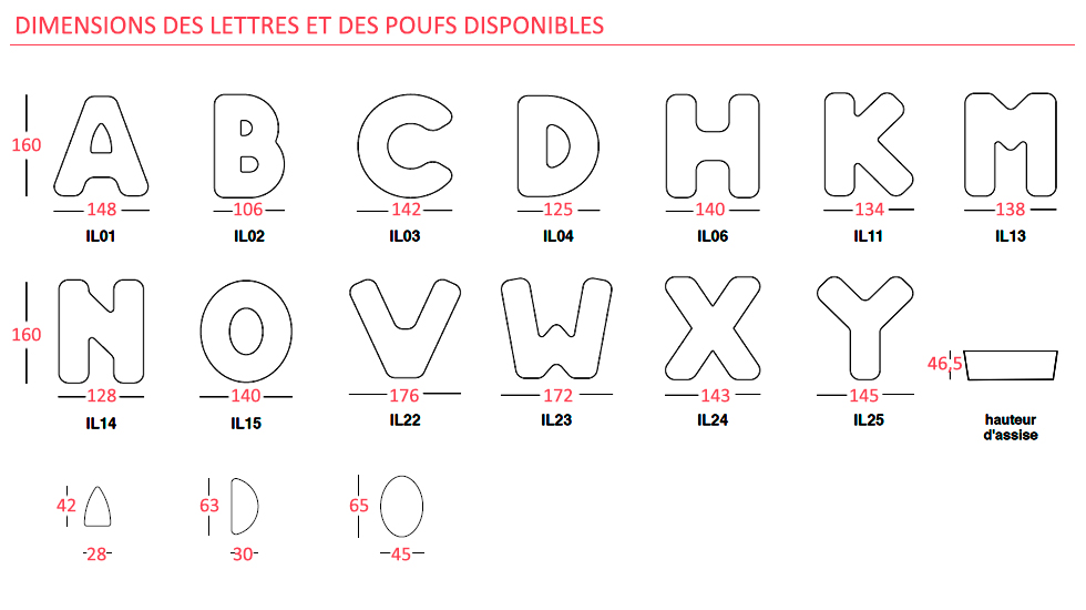 Banquettes d'accueil Love Letters