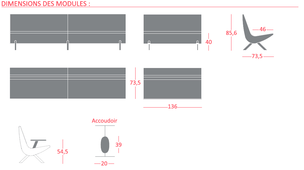 Banquette modulaire River
