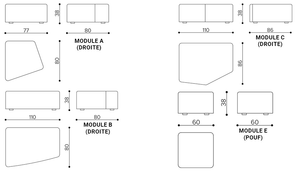 Banquette modulaire Stone