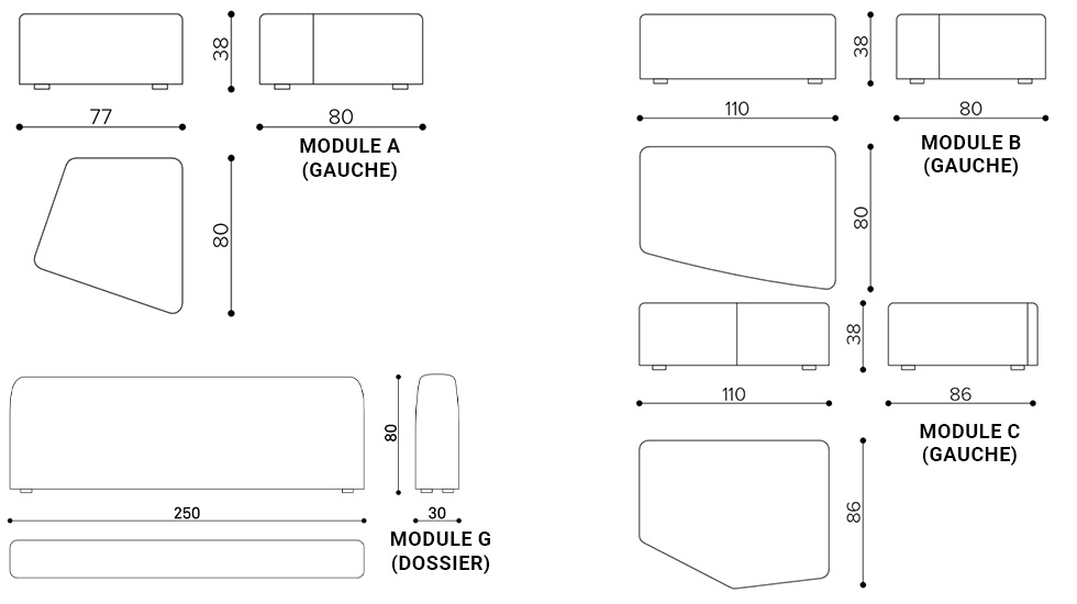 Banquette modulaire Stone