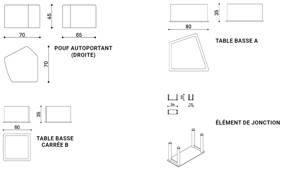 Banquette modulaire Stone