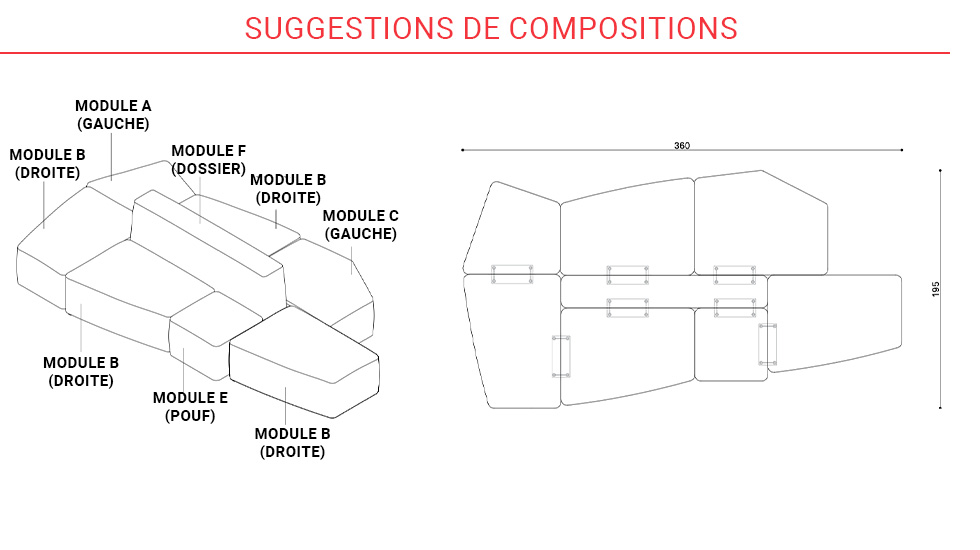 Banquette modulaire Stone