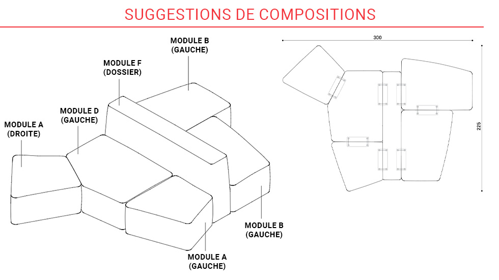 Banquette modulaire Stone