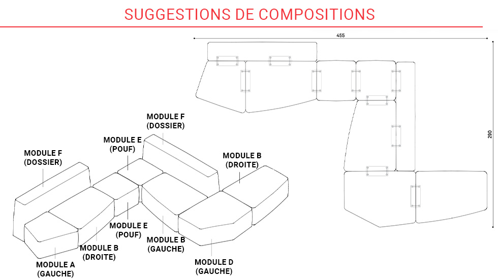 Banquette modulaire Stone