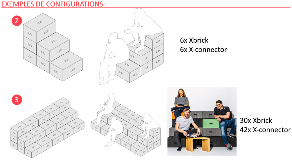 Pouf versatile Xbrick