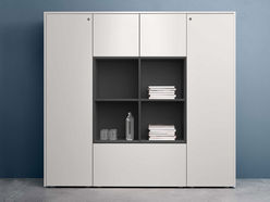 Armoire mi-haute avec niche et tiroirs L184 H170 cm About Office