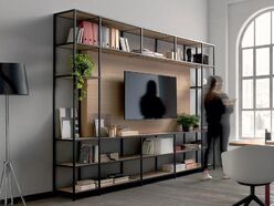 Bibliothèque Myst avec support TV