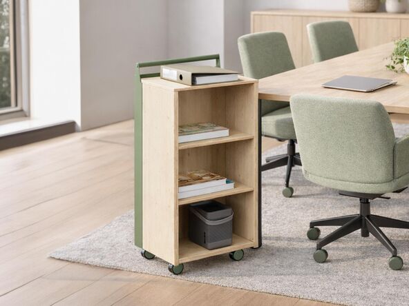 Meuble de service Extenso H100 cm sur roulettes