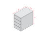 Caisson métallique hauteur bureau 4 tiroirs Cedar