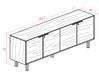 Meuble de service Cadi en placage bois L203 cm