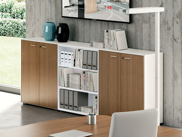 Ensemble de 2 armoires mixtes mi-hautes Etner L176 H133