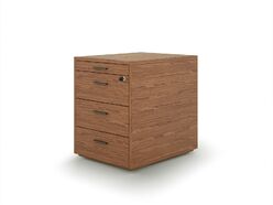 Caisson mobile 3 tiroirs et tirette plumier Etner en placage bois