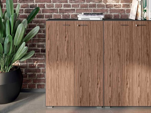 Armoire de direction Etner avec portes et placage bois