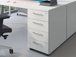 Caisson hauteur bureau sans top pour banque d'accueil MDD