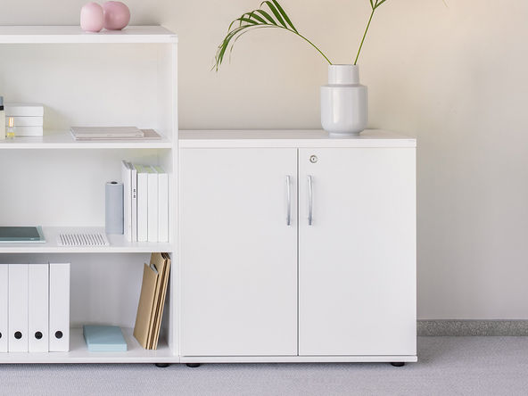 Armoire basse portes battantes MDD