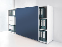 Armoire mi-haute MDD L200 H113 porte coulissante en stratifé 