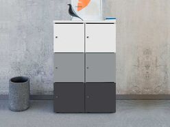 Petit bureau pliant SLIM couleur gris avec rangements pour télétravail -  WORK CONCEPT