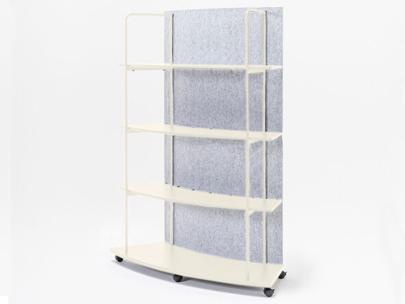 Bibliothèque mobile Tanca arrondie avec fond en PET 