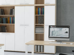 Armoire haute bicolore MDD L80 H183