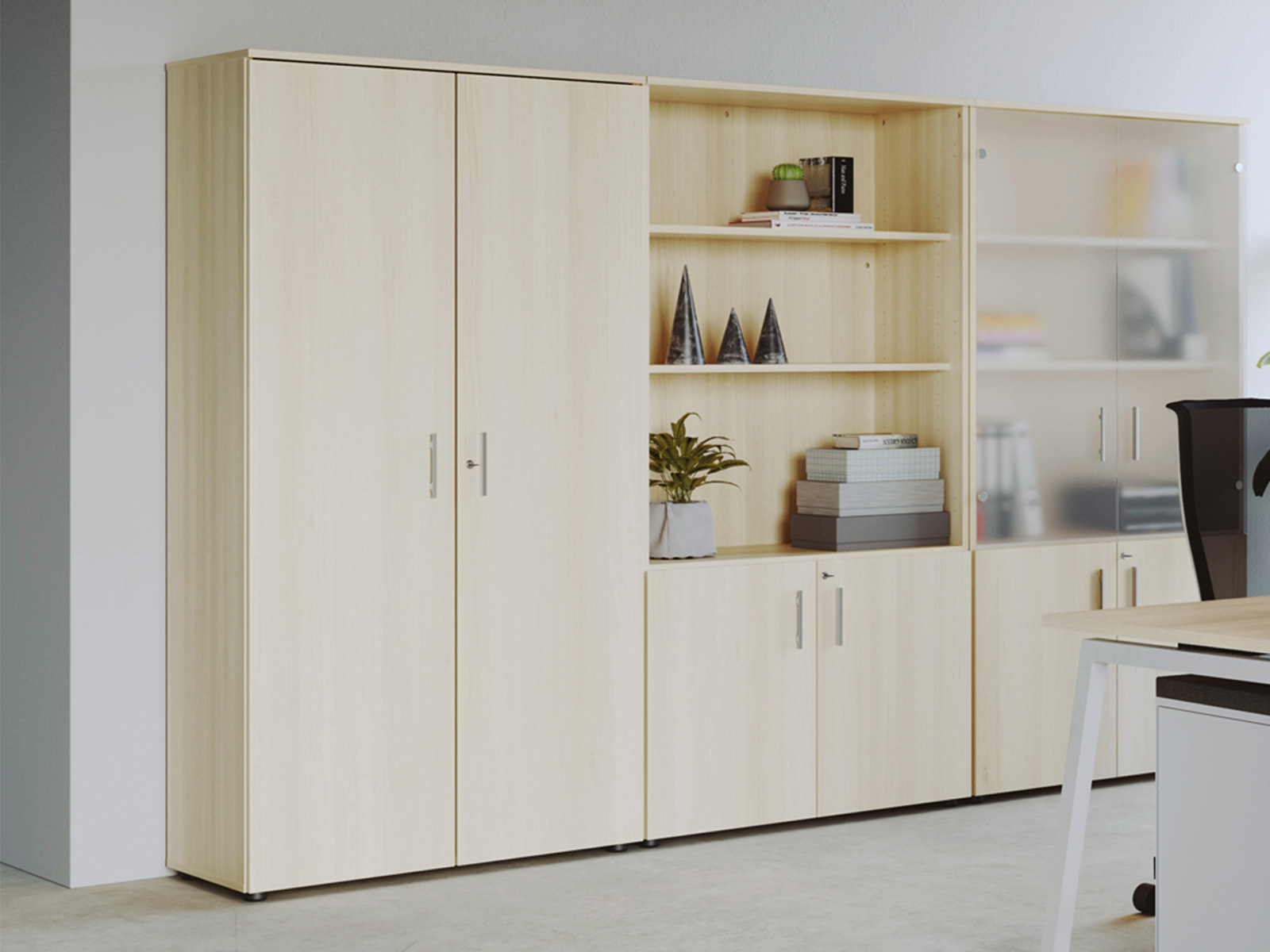 Armoire haute portes battantes SPLC L100 H193 armoire haute bois bureau