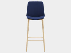 Chaise haute tapissée Rock pieds bois
