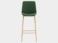 Chaise haute tapissée Rock pieds bois