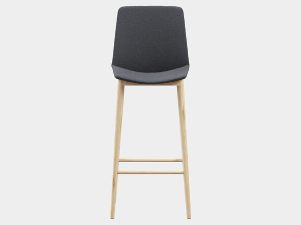 Chaise haute tapissée Rock pieds bois