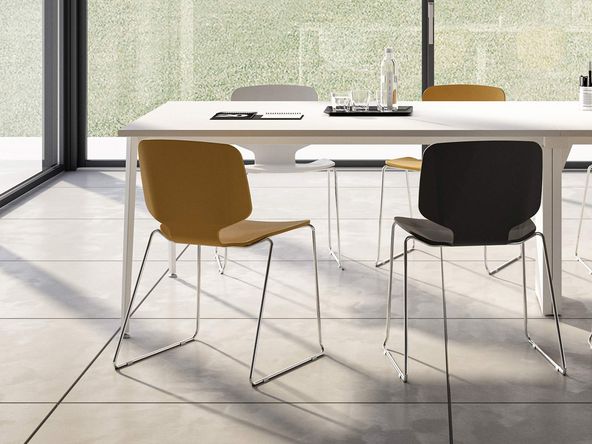 Lot de 2 chaises Deco pied luge