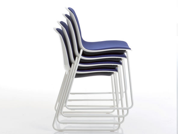 Lot de 4 chaises Epoca pied luge rembourrée