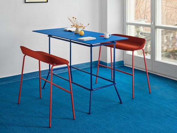 Tabouret haut 2 places tapissé Team