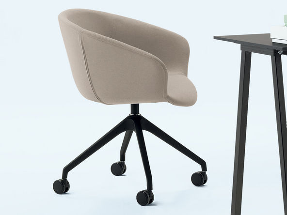 Lot de 2 sièges de réunion tapissés Cover sur roulettes