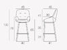 Lot de 2 chaises hautes pivotantes California 