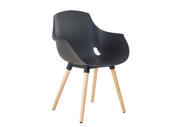 Lot de 2 chaises de réunion Héma pied bois