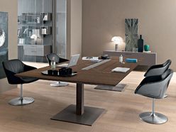 table ovale NEXUS en Baydur et plateau verre 280 x 120cm - marque Midj