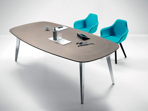 Table de réunion tonneau Elvira Up ciment