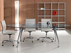 Table de réunion en verre Segno 